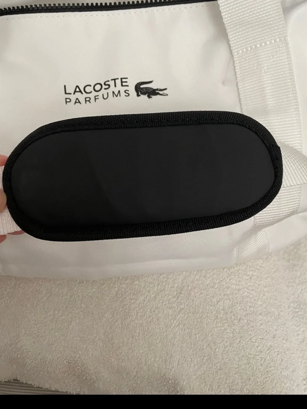 Lacoste Parfums White and Black Travel Duffle